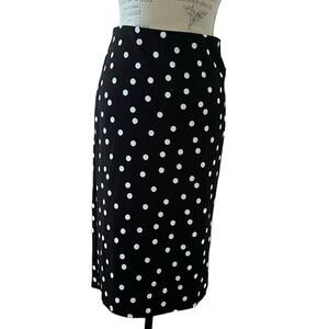 Tacera Women’s Black and White Polkadot Pencil Skirt Size Small EUC